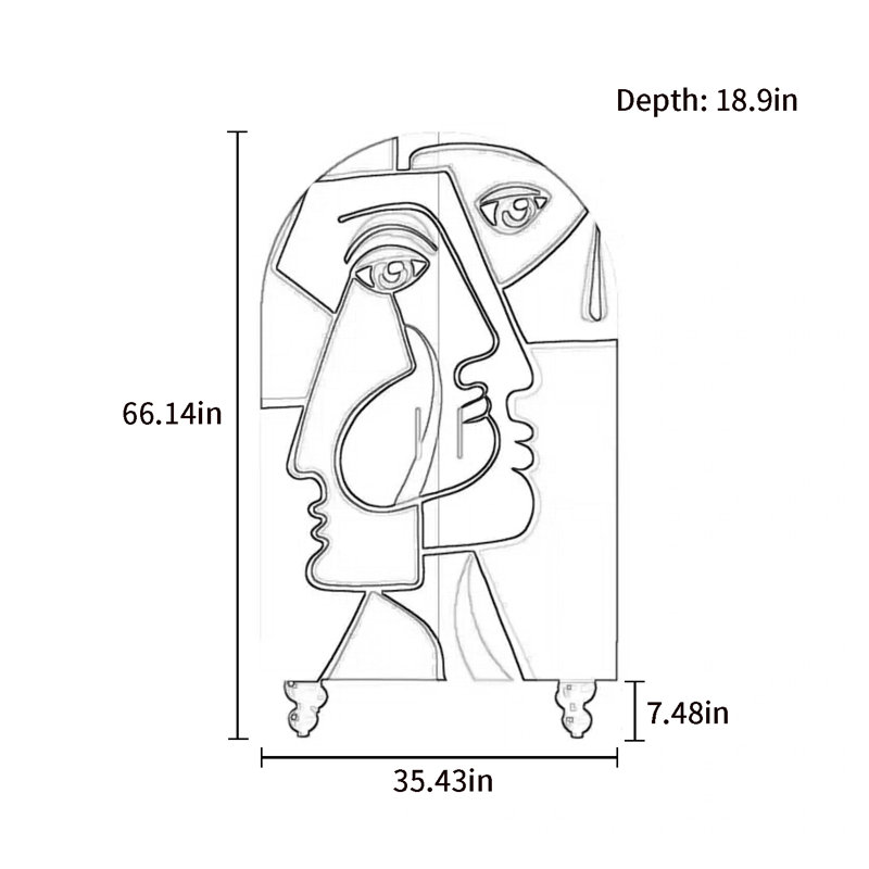 Armoire moderne à double porte minimaliste