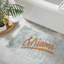 Tapis en coton gris / orange