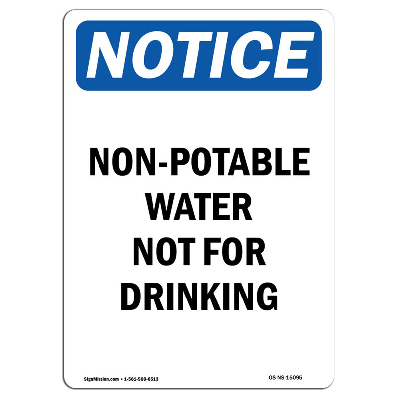 Signe de l'eau non potable non potable