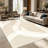 1PC neutral beige abstract curved wavy stripe area rugs for Living Room, Soft and Comfortable, Suitable for all seasons, easy-to-maintain, machine washable Indoor floor mat, Under Table Farmhouse suitable for dining table, bedroom, entryway, patio,-129934925