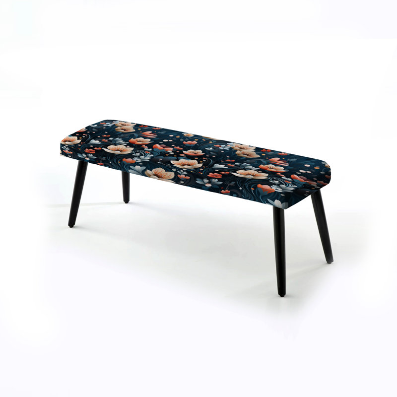 Pecoraro - Banc rembourré floral noir
