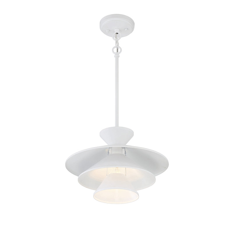 Luminaire suspendu blanc 1 lumière Vinnie, Blanc