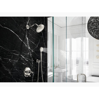 Artifacts Rite-Temp Pressure-Balancing Valve Trim with Push-Button Diverter and Lever Handle