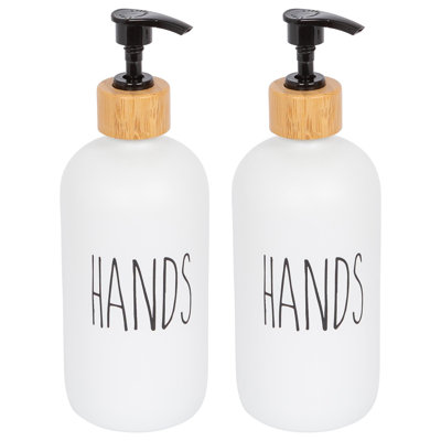 2x Glass Soap Dispensers - 500ml