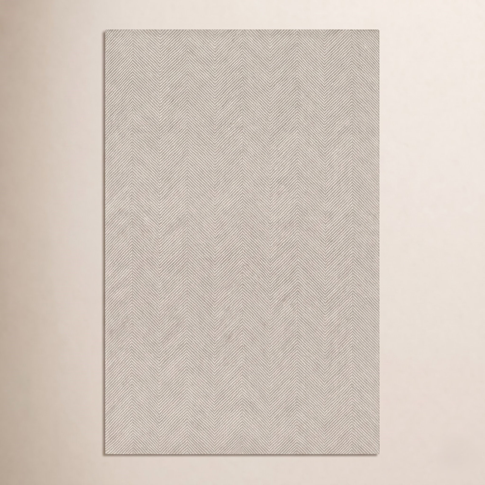 Wheaton Taupe Hand-Tufted Wool Chevron Rug, Rectangle 3'6" x 5'6"