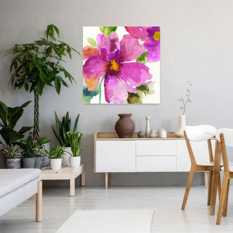 Floresco II, art floral délicat et naturel, H 36 po x l 36 po