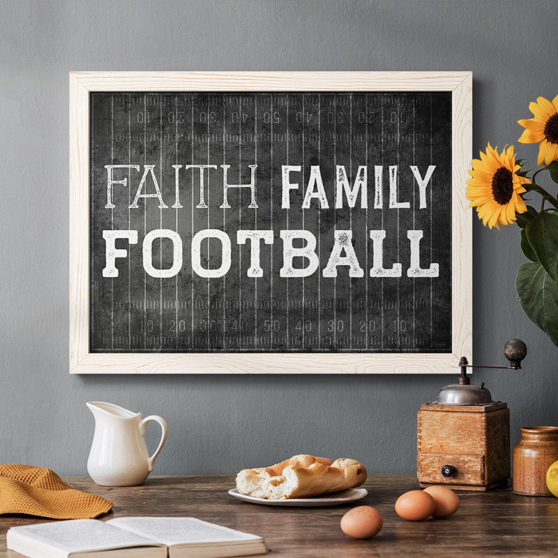 Faith Family Football, reproduction d'art sur toile, Blanc, H 14 po x l 20 po