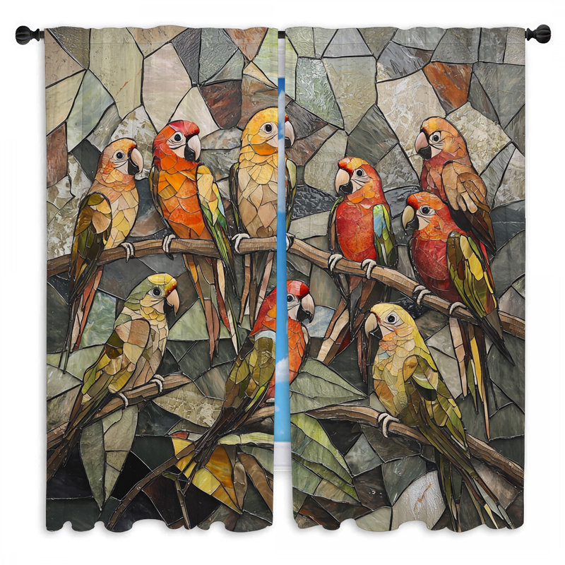 Rideaux mosaïques Parrot, L 40 po x L 82 po