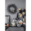 Maison hantée illuminée en carton 10 x 8,3 x 13,5 po, décor de table d'Halloween noir et beige, alimenté par piles