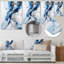 Bleu gris, élixir éthéré - formes abstraites, art mural en métal-2017629058