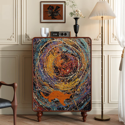 Commode 5 tiroirs Whimsical Cat Design