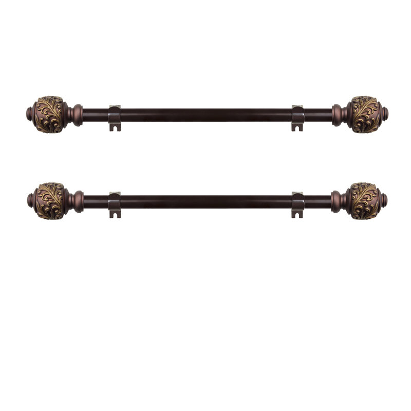 Tringle à rideaux simple ajustable 12 "à 20" Casco, Or antique