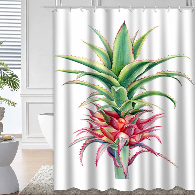 Ananas rose, aquarelle, arbre, noix de coco, banane, art, branche, botanique, 12 crochets, L 72 po x l 84 po