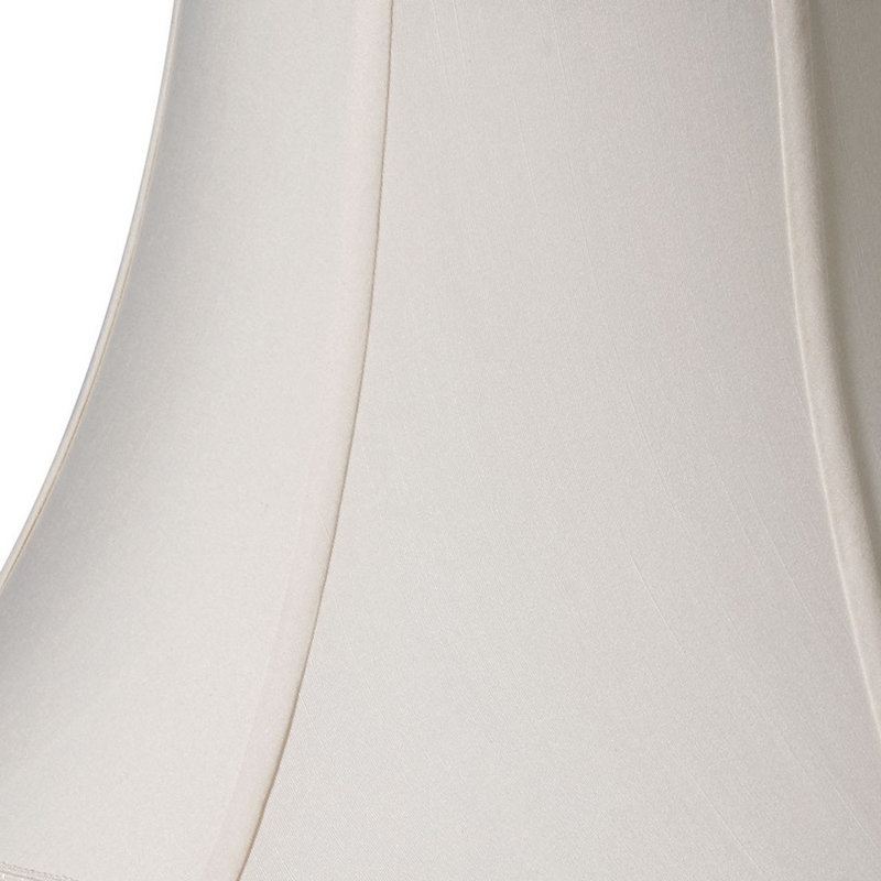 Cream Shantung Silk Bell Lamp Shade, Cream, 9" H x 14" W x 14" D