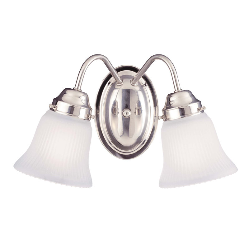 Éclairage pour meuble-lavabo à 2 lumières à intensité variable en nickel satiné Vanhoy, Nickel satiné