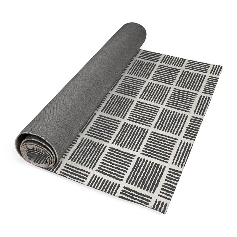 Tapis d'extérieur antidérapant Tally Blocks, Tapis de couloir 2 pi 6 po x 8 pi