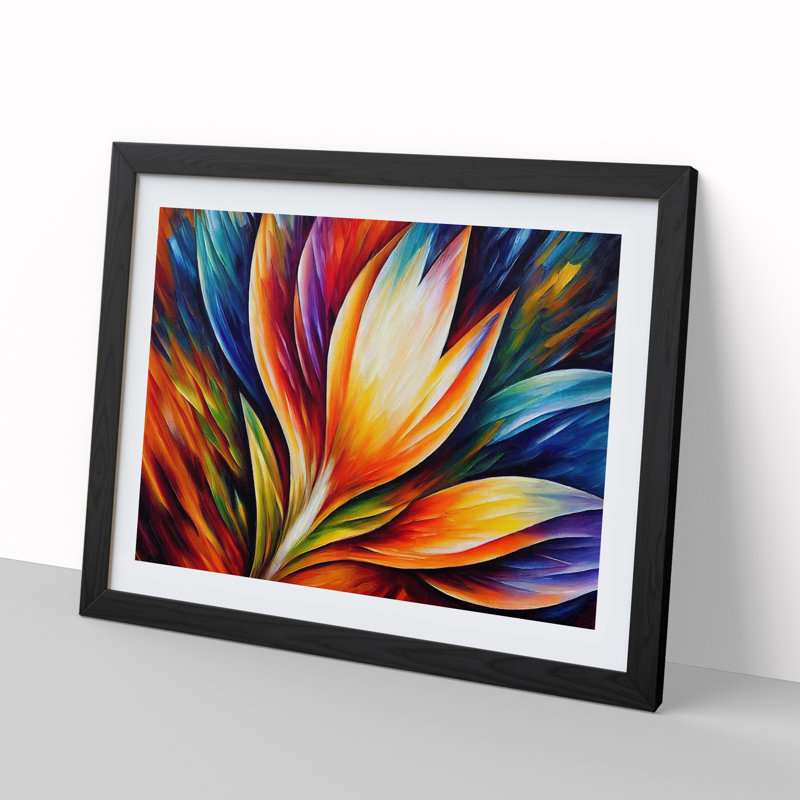 Bird Feather - Single Picture Frame Painting, Black Framed, 46cm H x 64cm W x 2cm D