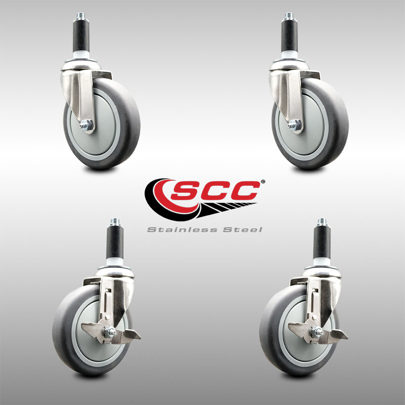 4 Piece Thermoplastic Rubber Caster Set