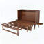Lit escamotable double avec tablettes amovibles et ports USB