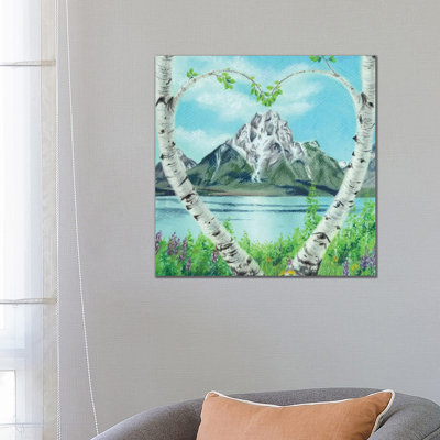 Teton Heart by Holly Simental - Wrapped Canvas Painting