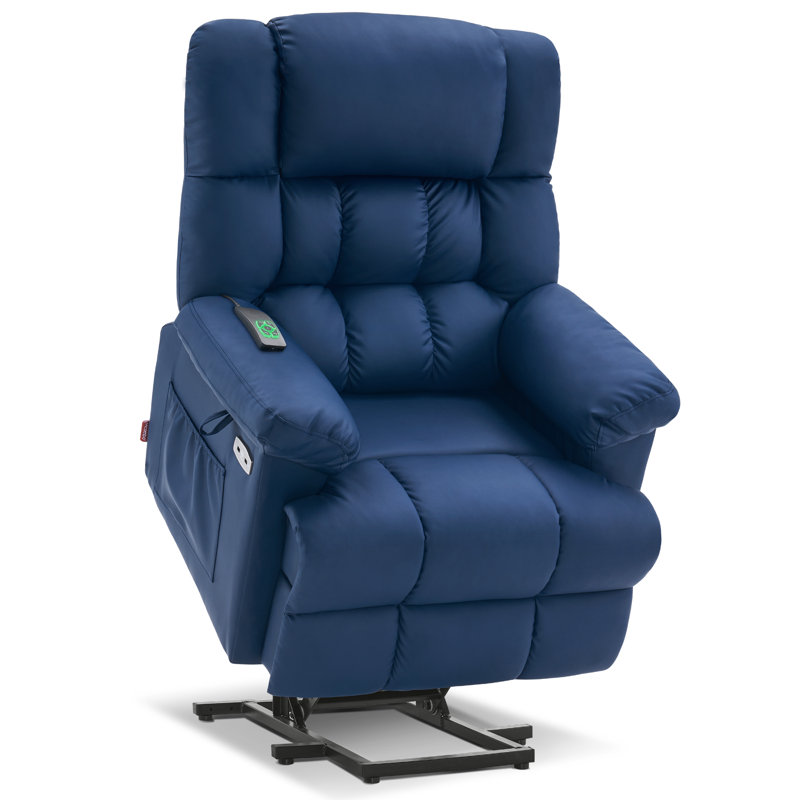 Power Lift Recliner Chair Sofa with Massage and Heat, Adjustable Headrest, 3 Positions, USB Ports, Faux Leather