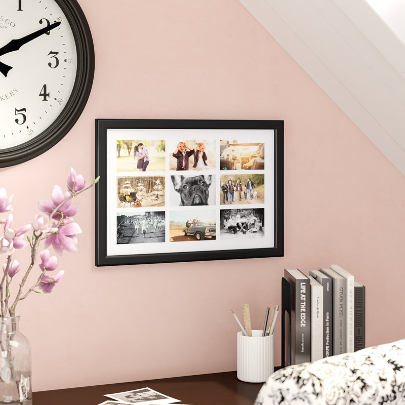 Black Matte Picture Frame with Mat, 18.5" x 24.5", 4" x 6"