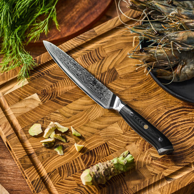 Damascus Kyoku Shogun Series 6 - Inch Full Tang Japanese VG10 Damascus Stainless Steel Utility Knife