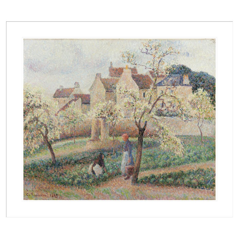 Prunier en fleur par Camille Pissarro, impression giclée sur cadre, H 33,5 po x l 38,48 po