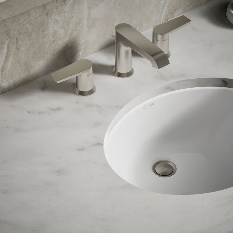 Caxton® Ceramic Oval Undermount Bathroom Sink with Overflow, White