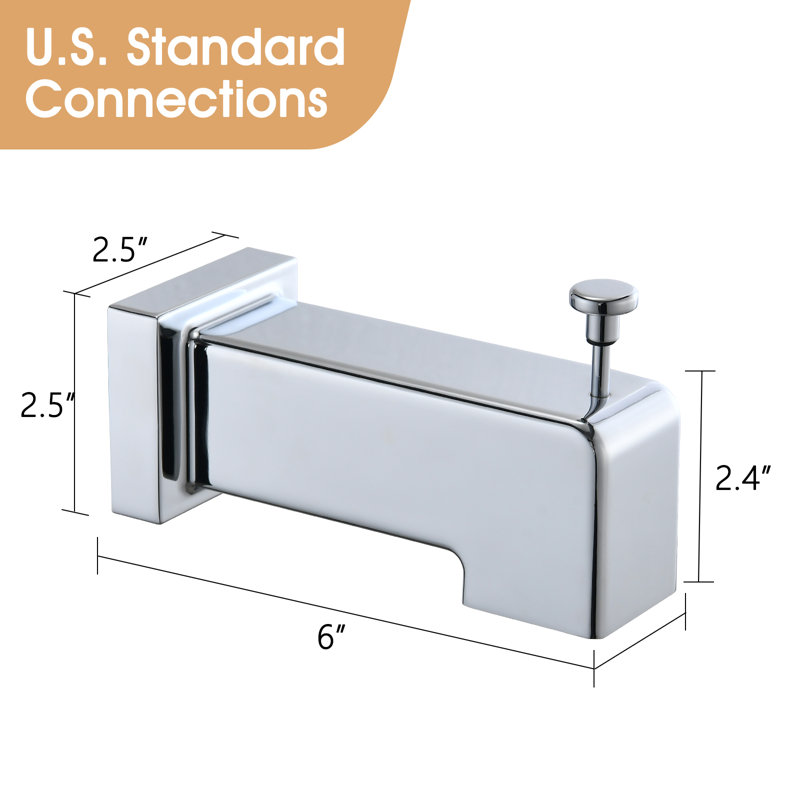 Wall Mounted Tub Spout Trim With Diverter
