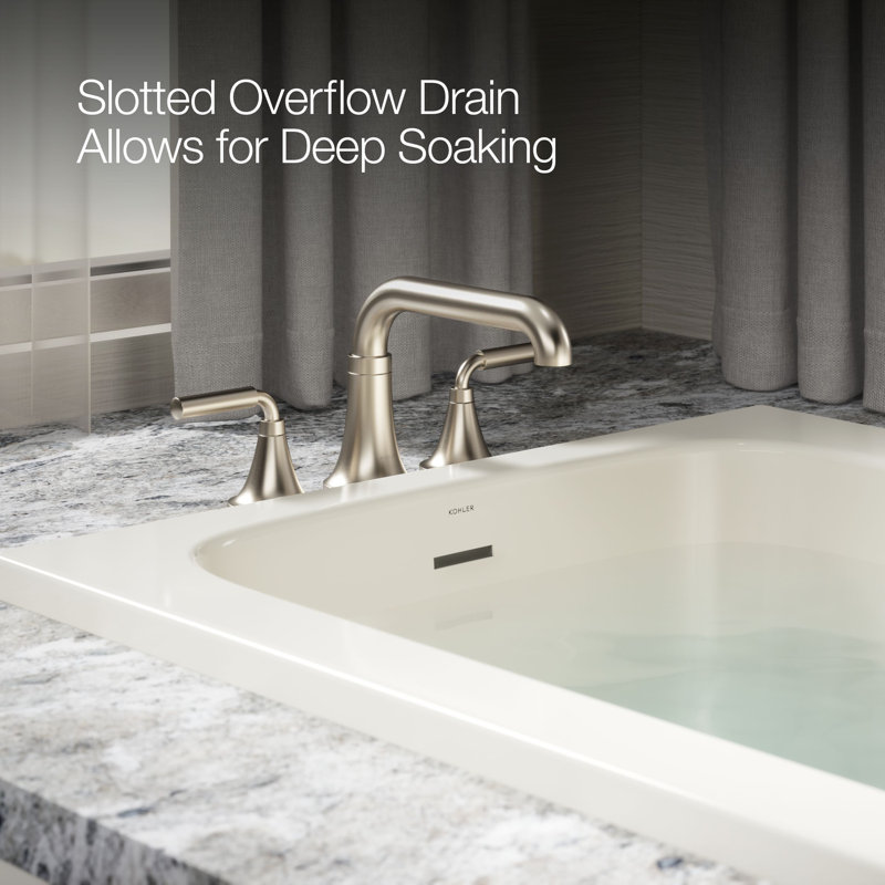 Avec 60 In. X 32 In. Drop-In Bath, Off White