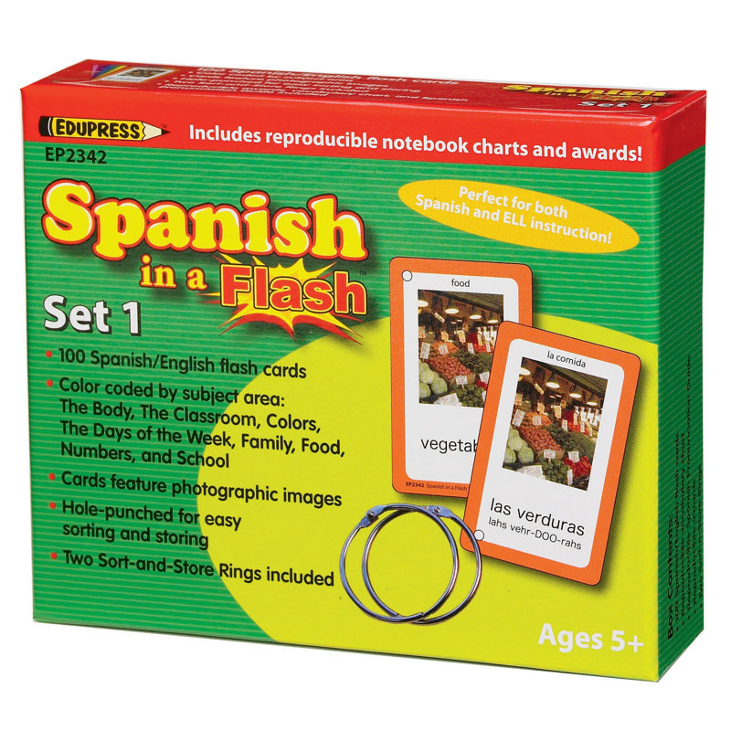 Spanish in a Set 1 Flash Cards