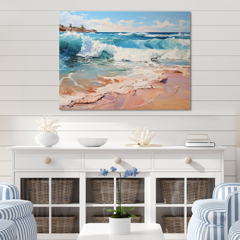 Beach Sand Euphoria II - reproduction d'art sur métal sans cadre, H 24 po x l 32 po x P 1 po