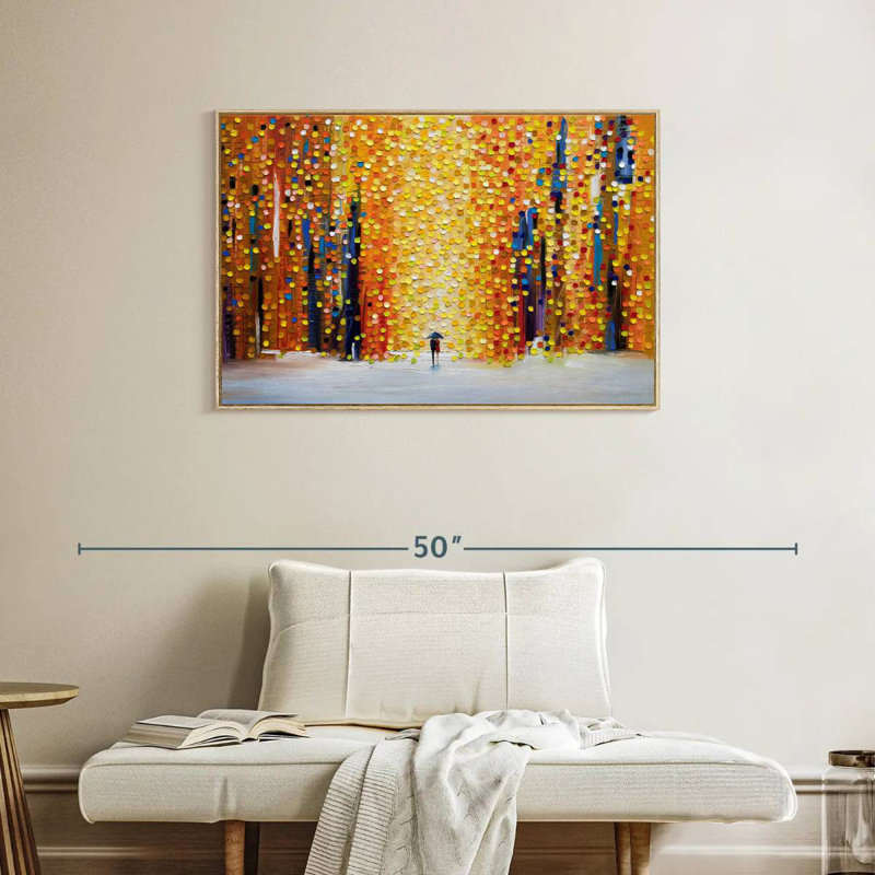 Coucher de soleil, Cadre flottant en bois naturel, 37 po x 25 po