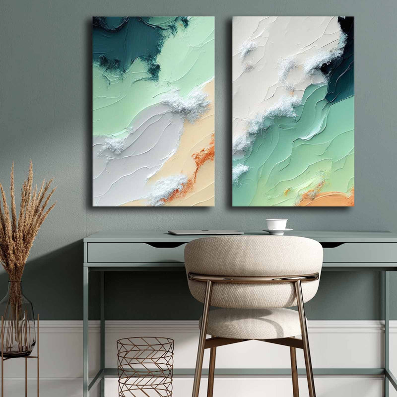 Peinture décorative sur toile (2 pièces)