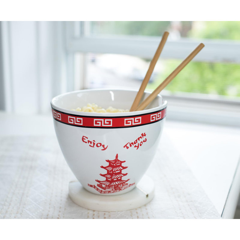 Service de vaisselle à emporter chinois Bowl Bop | Bol Ramen 16 onces, baguettes