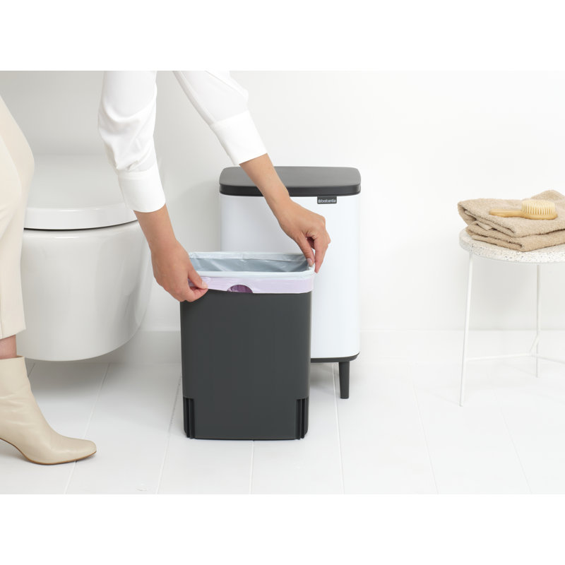 Brabantia Bo Trash Can Hi, 3.2 Gallon (12 Litre), White