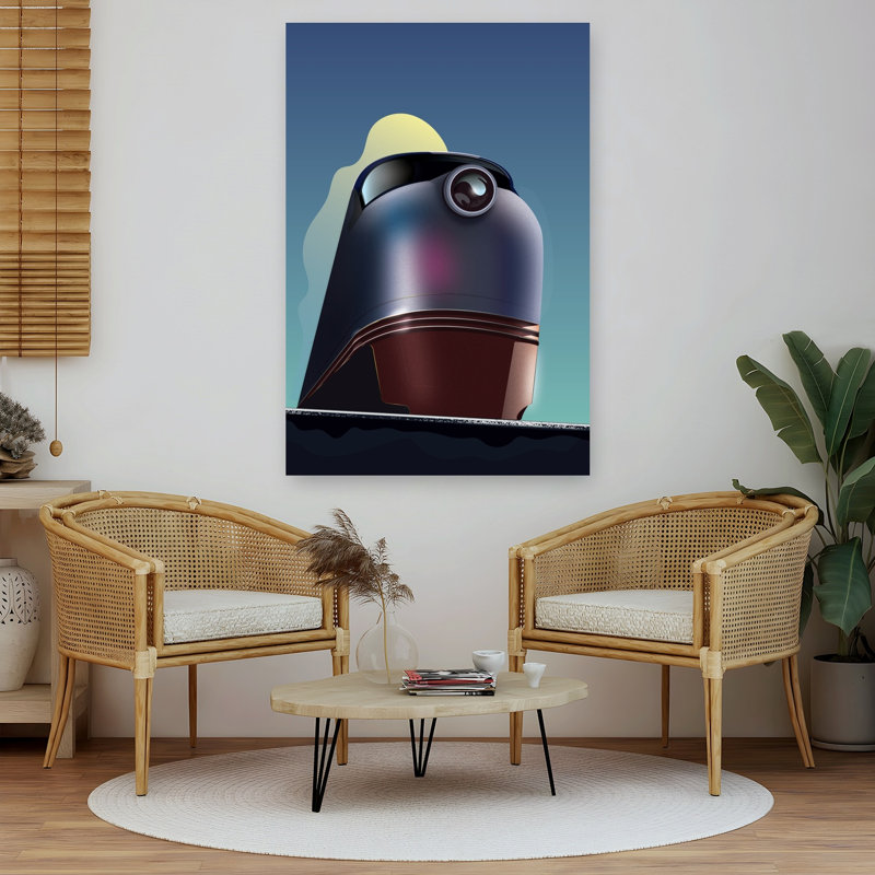 Streamlined Art Deco Train Classic Elegant Industrial Architecture Landscape Wall Art Print 1 Piece Wrapped Canvas Wall Art