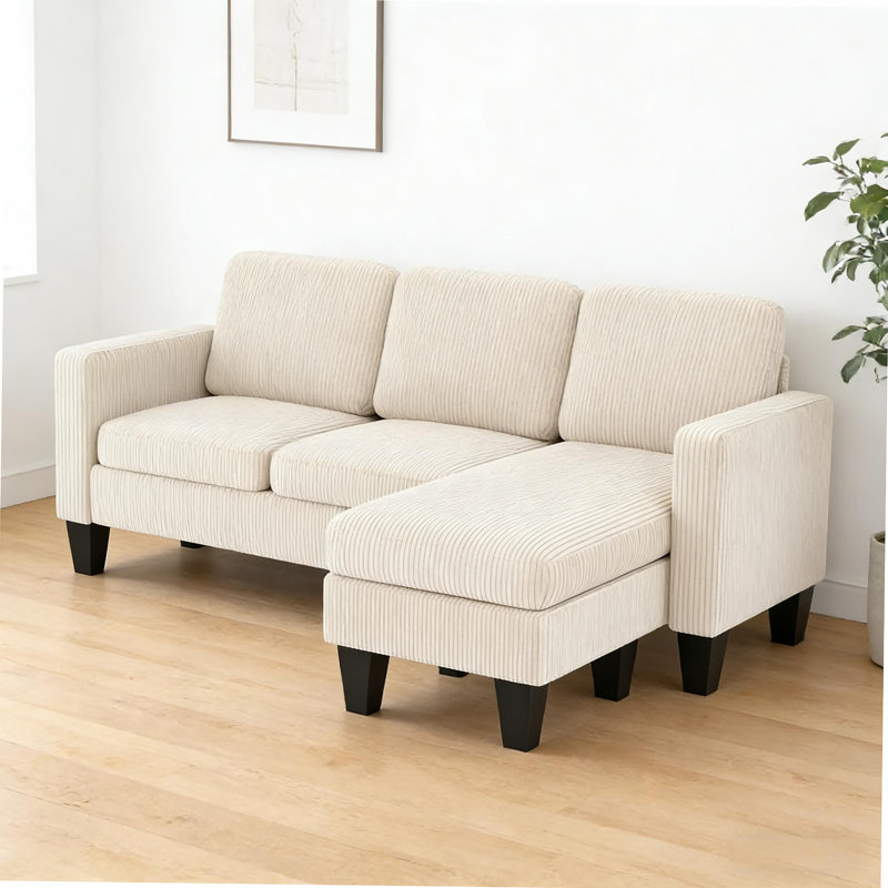 Canapé modulaire de style nordique avec mousse haute densité et ressorts ensachés, parfait pour les espaces de vie compacts