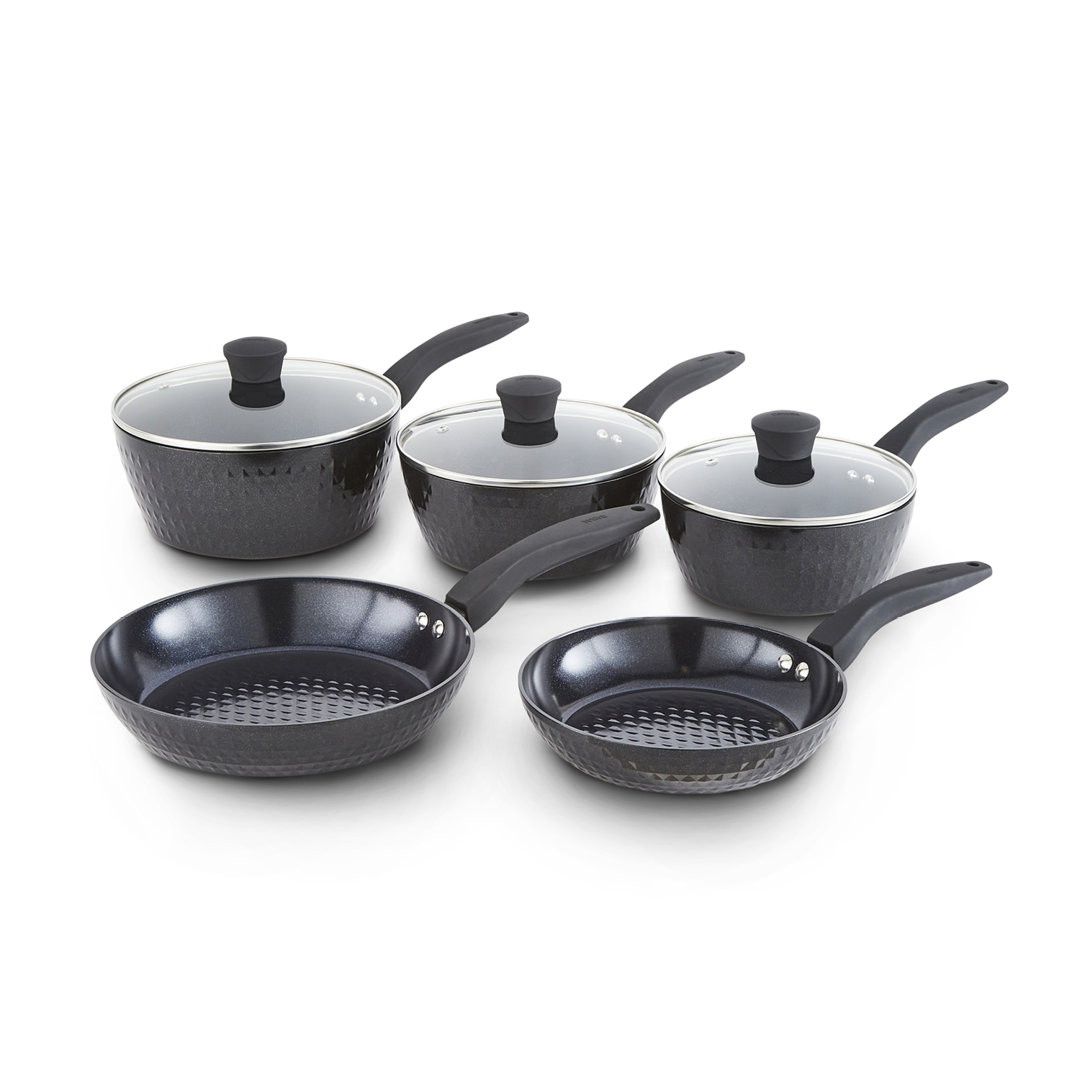 Tower 5 Piece Saucepan Set - Black - Aluminium/Steel - Image 4