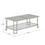 Table basse Sharold au fini chromé avec plateau en verre texturé