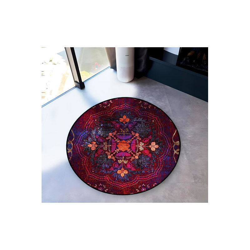 Tapis décoratif lavable à la machine multicolore
