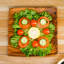Assiette carrée ronde en bois de teck - petit (ensemble de 2)