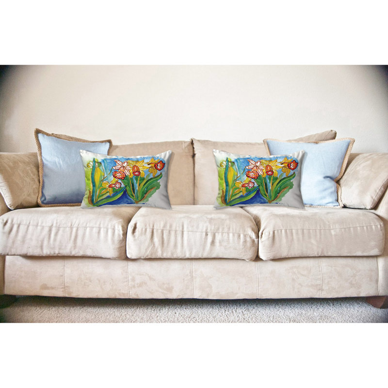 Coussin lombaire intérieur / extérieur Daffodils, H 16 po x l 20 po x P 6 po