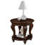 Table de bout ronde rétro 22 po, canapé en bois massif avec tablette, table de coin de salon facile à assembler, cerisier-749588091