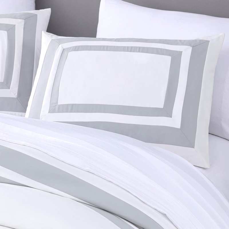 7-Piece Hotel Style Bed in a Bag Comforter Set with Sheets, White/Silver, Queen Comforter + 2 Standard Shams
