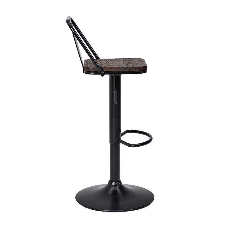 Adelin Swivel Adjustable Height Counter Stool with Metal Frame