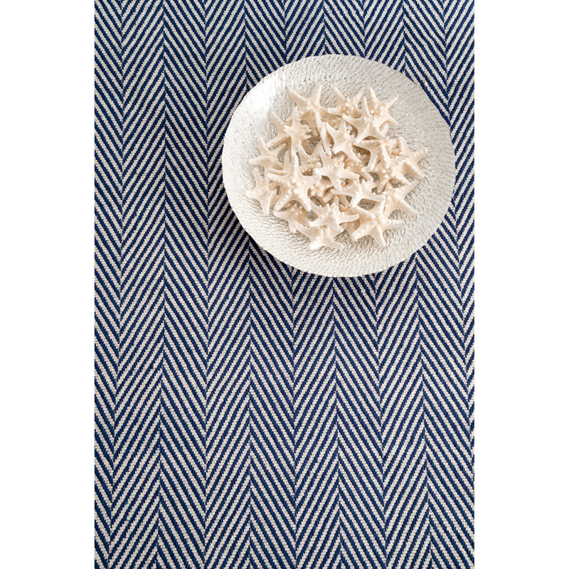 Cotton Chevron Indoor Rug, Rectangle 5' x 8'