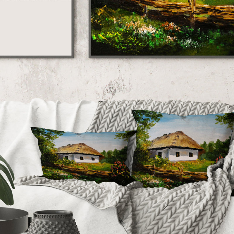 Traditional Cottage At Dawn In Summer - Oreiller imprimé traditionnel