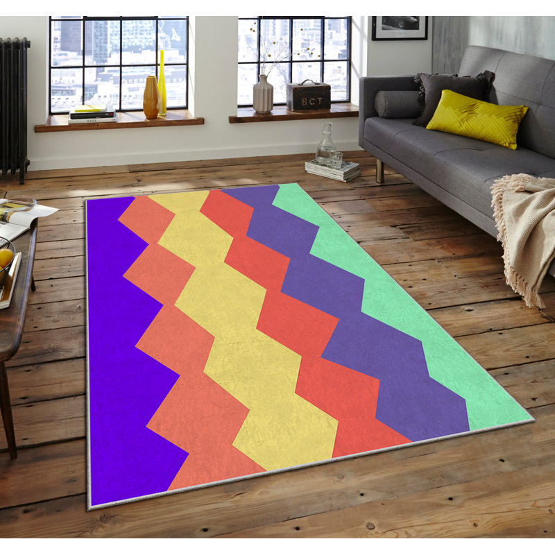 Luxurious Non-Slip Area Rug, 4.0 x 5.9 Feet, 100% Polyester, 740g/m² | Velvet Fabric with Digital Print | Easy-Clean Laminated Sponge Underside, Machine Washable | Perfect for Living Room, Bedroom & Home Decor